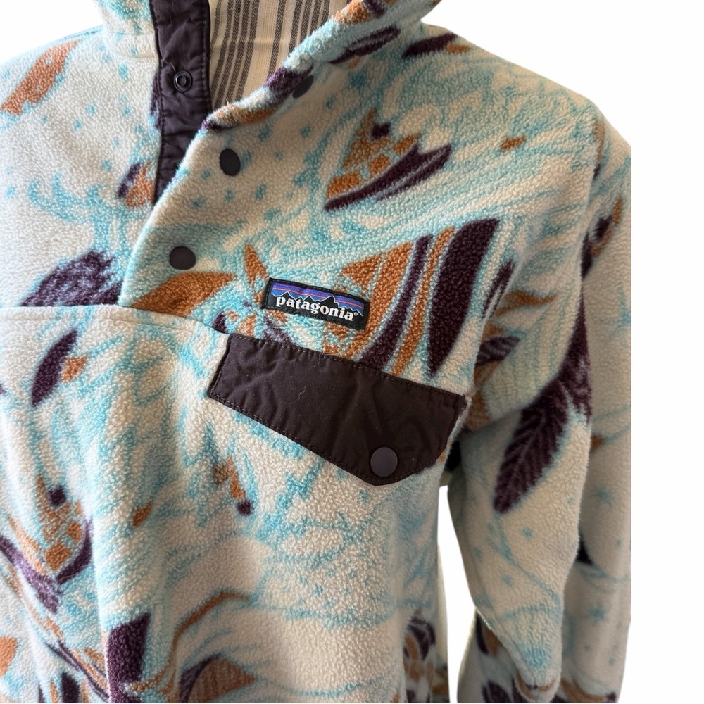 Patagonia Synchilla Snap-T Harvest Moon Owl Fleece Pullover Women’s XL - Picture 4 of 13
